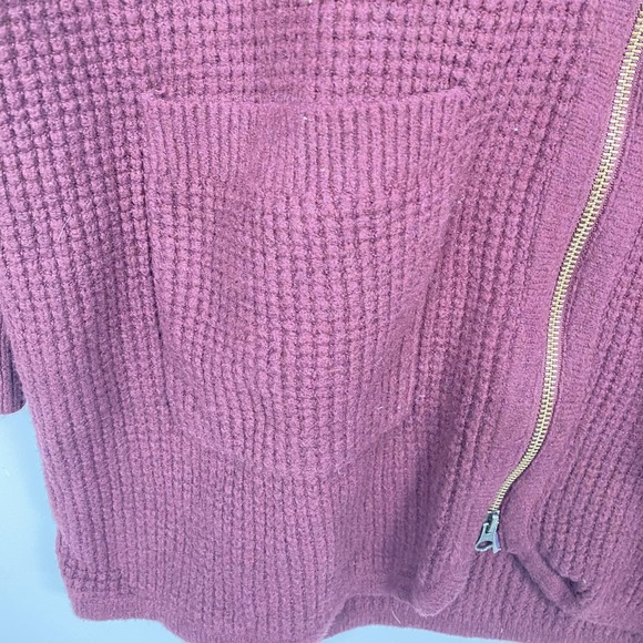 L.L. Bean Cardigan Sweater Womens 2X Plus Purple Full Zip Collared Knit Pockets - Picture 3 of 13